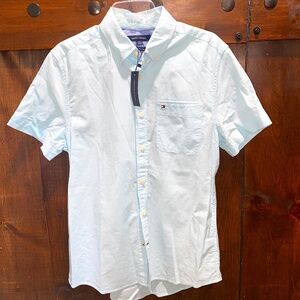 Tommy Hilfiger Light Blue/Teal Men’s shirt.  Size Medium. Button down.  NWT